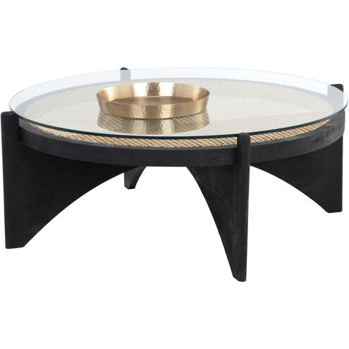 Adora 48 X 18 inch Clear / Black Coffee Table, Large